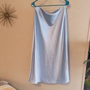 Light Blue Satin Slip Skirt